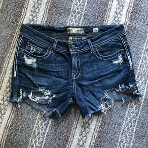 BKE distressed jean shorts